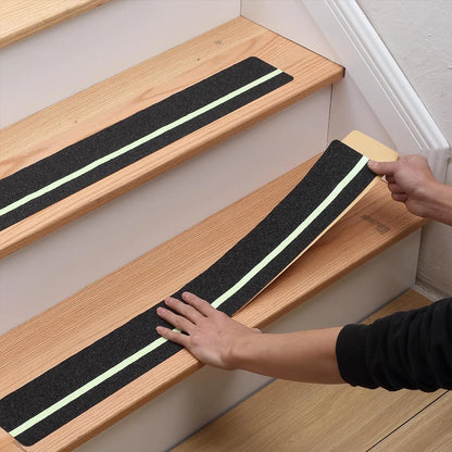 Glow in the Dark Anti-Slip Traction Tape Green Stripe Non-Skid Abrasive Adhesive Stair Safety Grip Tape for Indoor & Outdoor Steps