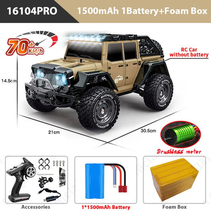 ZWN 1:16 4WD RC Monster Truck – 70KM/H High-Speed Drift Remote Control Car with LED for Kids, vs Wltoys 144001