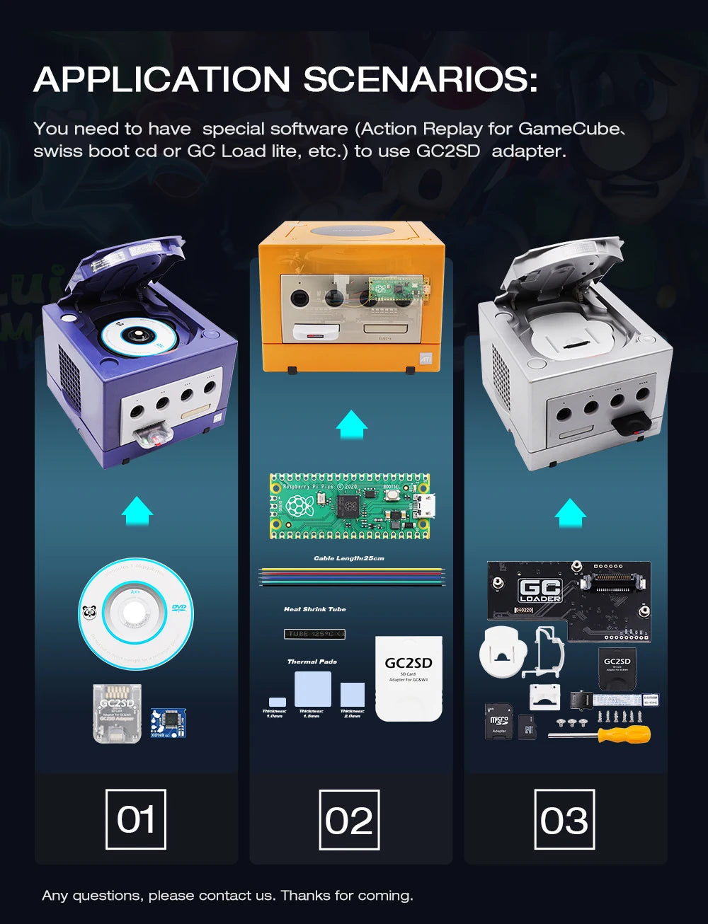 GC2SD Card Adapter – Micro SD to SD Memory Card Adapter for Nintendo GameCube & Wii Console, SD2SP2 Swiss Compatible