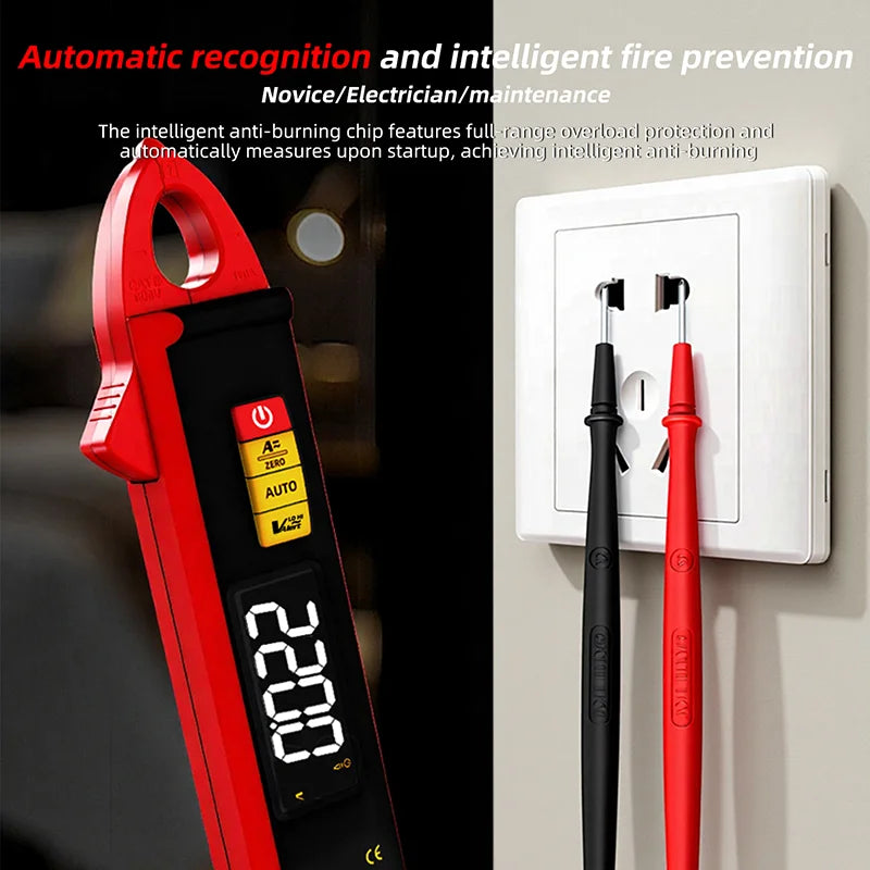 UX1 Digital Clamp Meter 6000 Counts - 100A TRMS AC/DC Mini Multimeter with Rechargeable LCD Display