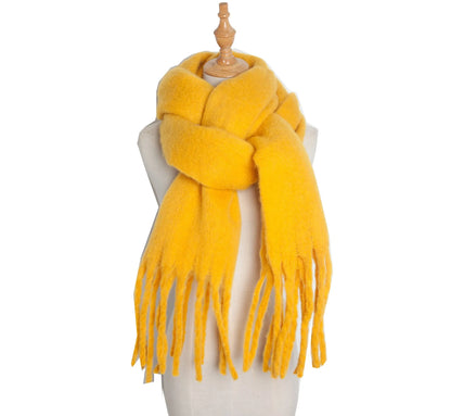 Luxury Women’s Winter Scarf – Cashmere Pashmina Shawl Wrap, Thick Soft Solid Tassel Scarf Long Stole