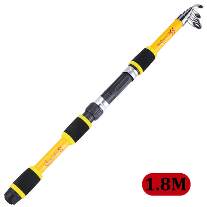 Sougayilang 1.8M Telescopic Fishing Rod - Durable Fiberglass Spinning Rod for Kids & Carp Fishing