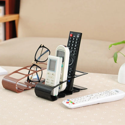 4-Compartment Remote Control Organizer - Multi-Purpose Plastic Desktop Storage Holder