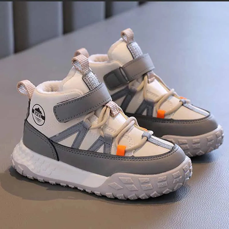 Children’s Autumn Winter Sneakers – Plush Cashmere Lined Sport Shoes for Boys & Girls, Warm Casual Running Flats for Teens