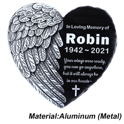 Personalized Memorial Plaque – Custom Engraved Grave Marker for Loved Ones or Pets (Dog & Cat), Remembrance Plaques