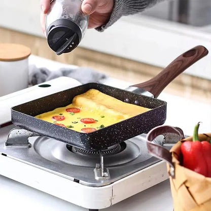 Nonstick Tamagoyaki Japanese Omelette Pan: Skillet Rectangle Tamago Pan for Small Egg Frying - Complete with Cooking Tools