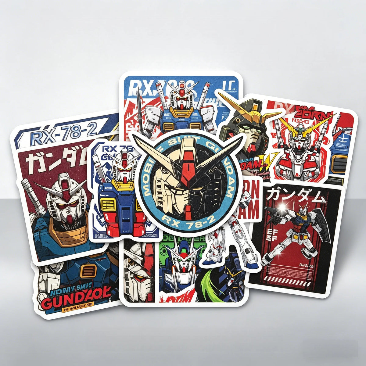 50-Piece Gundam Anime Sticker Set - DIY Graffiti Decals for Laptops, Suitcases, Skateboards and Phone Cases