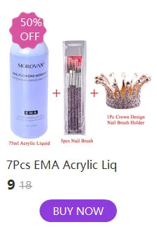 120ml EMA Polymer Acrylic Liquid & Powder - Pink Nail Builder for Dipping, Carving, Acrylic Powder, and Nail Tip Extensions