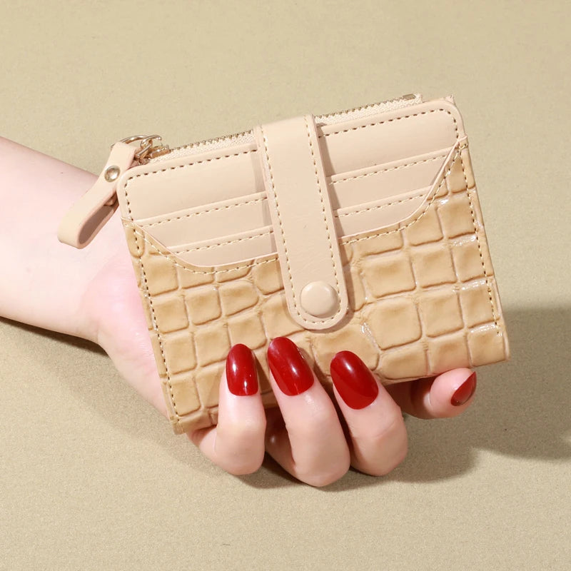 Elegant Women’s Multi-Card Wallet – Casual PU Leather Double Zip Clutch with Crocodile Texture and Stylish Storage