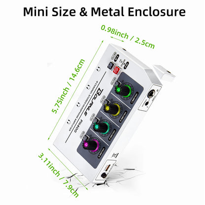 Bolanle PH400 Headphone Amplifier - 4-Channel Stereo Distribution System 600Ω High-Impedance RGB Studio Audio Amplifier