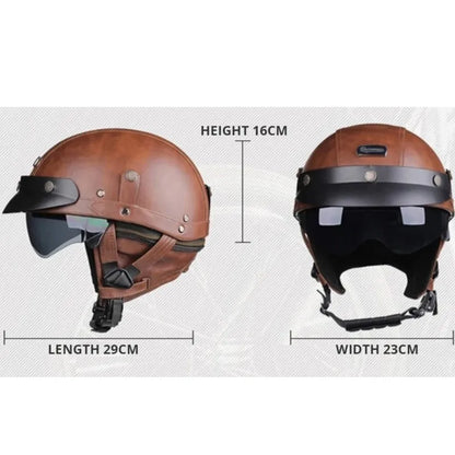 Retro Motorcycle Helmet – DOT Certified German Vintage Half Helmet for Scooter & Motorbike