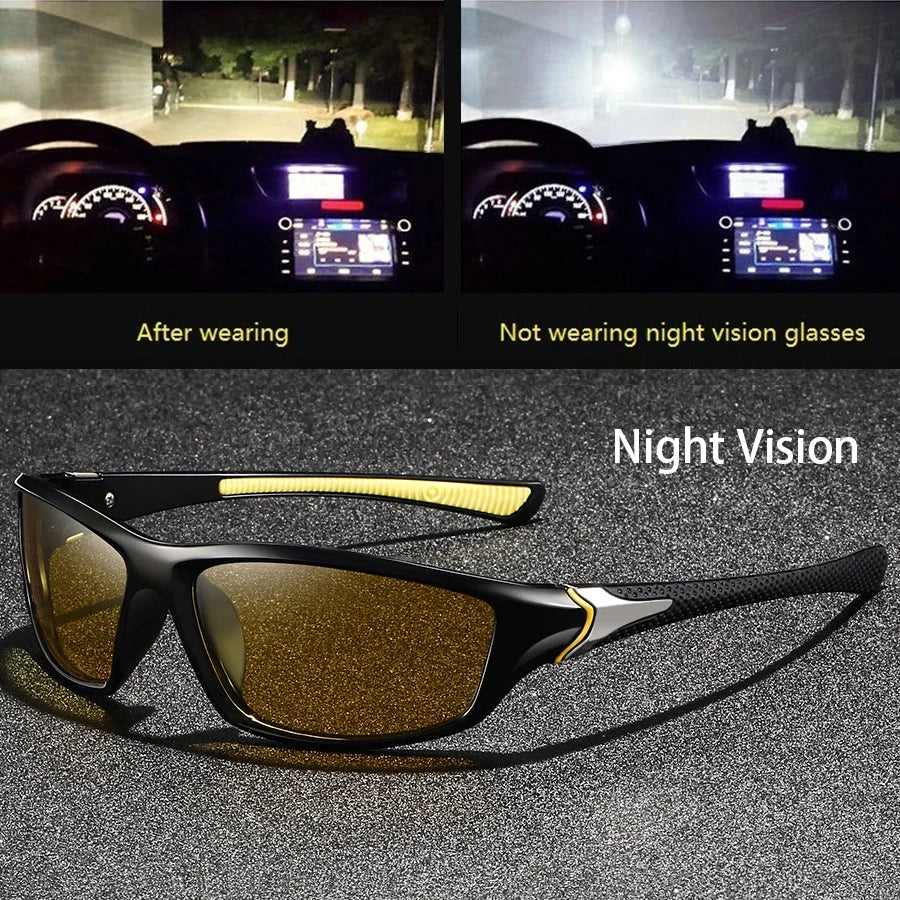 Vintage Square Frame Night Vision Glasses – Unisex Anti-Glare, Anti-Reflective UV400 Eyewear