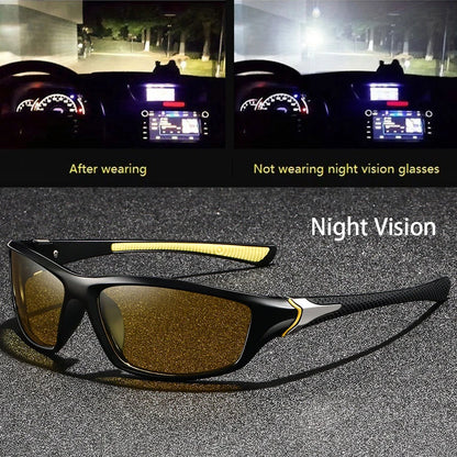 Vintage Square Frame Night Vision Glasses – Unisex Anti-Glare, Anti-Reflective UV400 Eyewear