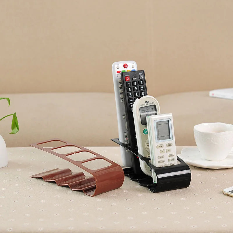 4-Compartment Remote Control Organizer - Multi-Purpose Plastic Desktop Storage Holder