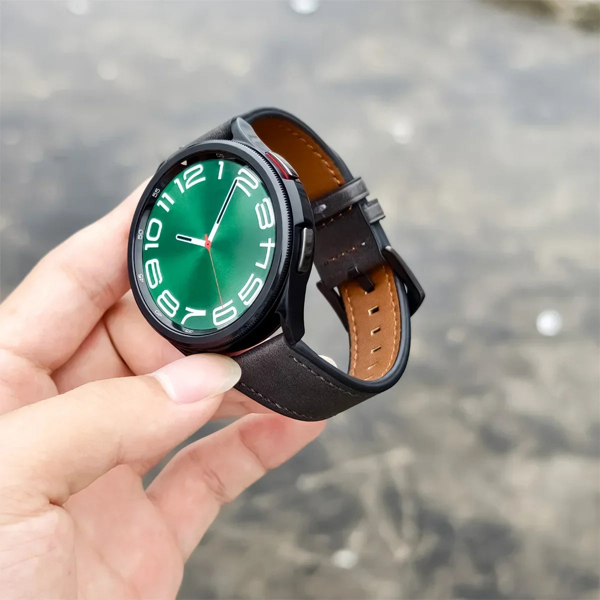 Leather Watch Strap 20mm/22mm - Vintage Replacement Band for Samsung Galaxy Watch 7/6/5/4 and Xiaomi Redmi Watch 3 Lite/Active