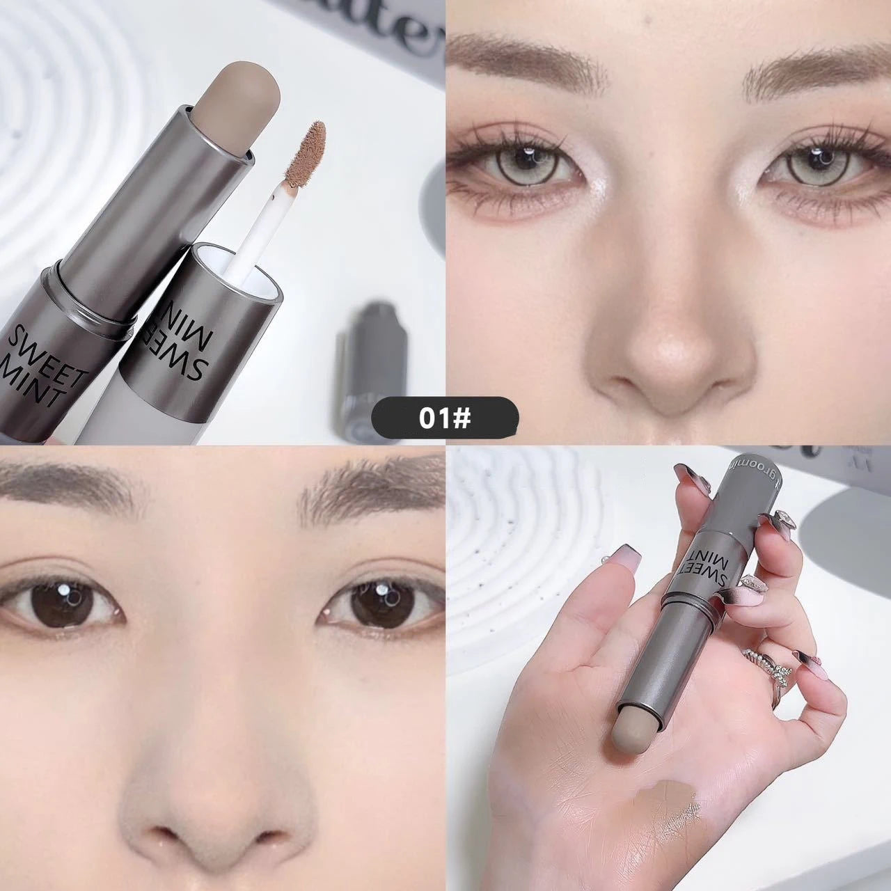 Moisturizing Matte Contour Stick - Waterproof Concealer Highlighter for 3D Nose Shadow Face Sculpting Makeup