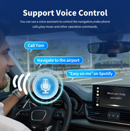 EKIY 2-in-1 Mini Wireless CarPlay & Android Auto Adapter for Cars with Wired Systems