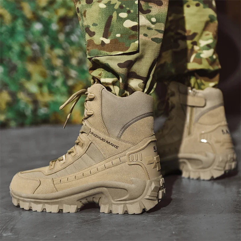 Men's Tactical Hiking Boots - Shock-Absorbing Non-Slip Desert Boots for Winter Outdoor Camping & Trekking