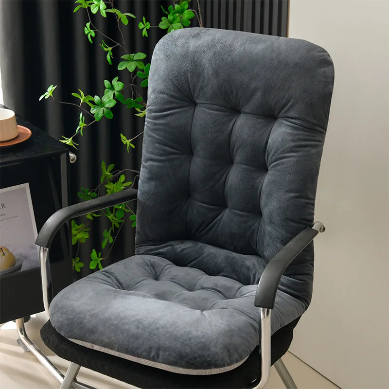 Ultra-Soft Velvet Lounge Chair Cushion – Strap Design Rocking Chair Pad with Anti-Slip Particles for Autumn & Winter Comfort