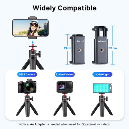 Ulanzi MT-08 Mini Tripod – White Foldable Monopod Mount with 1/4'' Universal Tripod for DSLR, Android & iPhone Smartphones