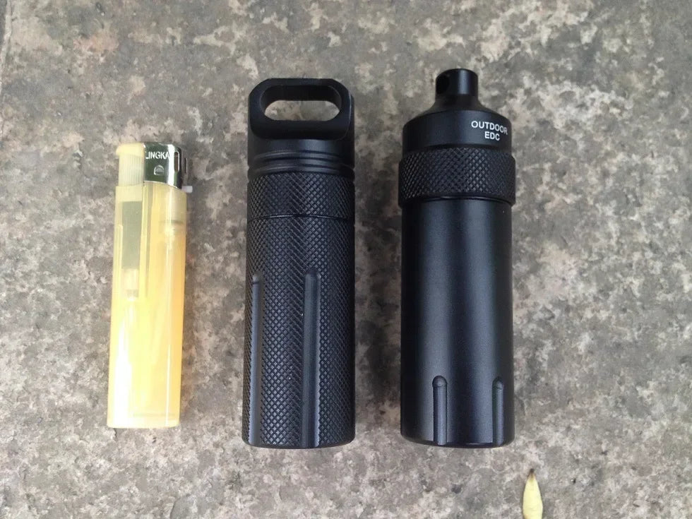 Outdoor CNC Waterproof Emergency First Aid Kit – Aluminium Pill Bottle, Safety Survival Equipment, Camping EDC Storage Box