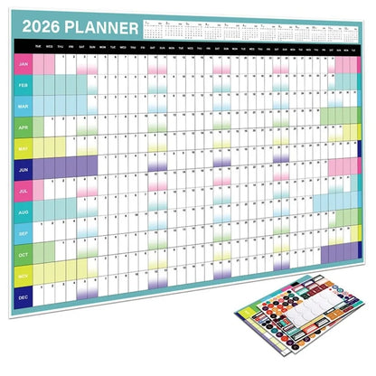 2026 Wall Calendar Planner - Annual Schedule Organizer with To-Do List Memo Pad & Agenda Tracker