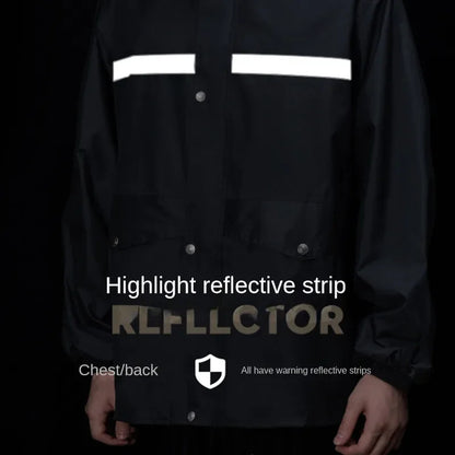 Full Body Motorcycle Rain Suit - Waterproof Reflective Raincoat and Pants Set for Electric Bicycle Riding Protection