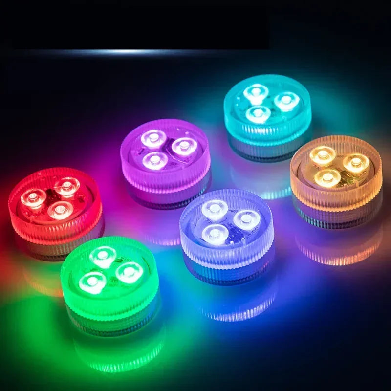 3LED RGB Submersible Underwater Night Lamp – Battery Operated Pool, Garden, Wedding & Party Light for Vases & Bowls