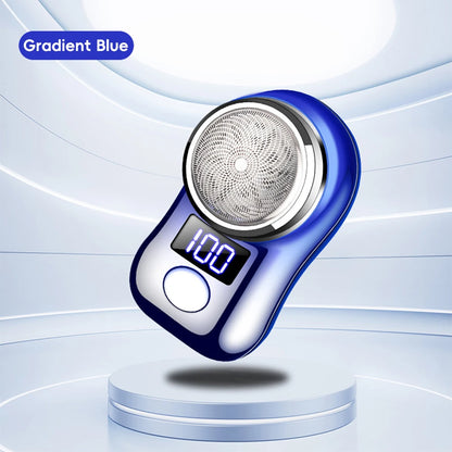 USB Rechargeable Men’s Electric Shaver with LED Display – Portable Waterproof Mini Rotary Razor for Travel and Beard Grooming