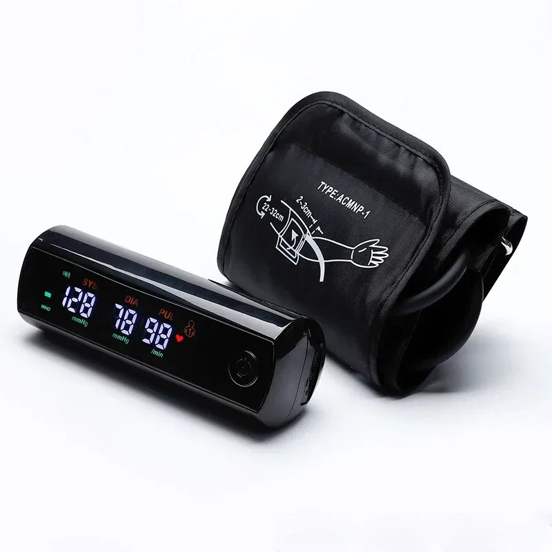 Rechargeable Li-Ion Battery Blood Pressure Monitor – LCD Large Screen Sphygmomanometer with Russian Voice Tonometer