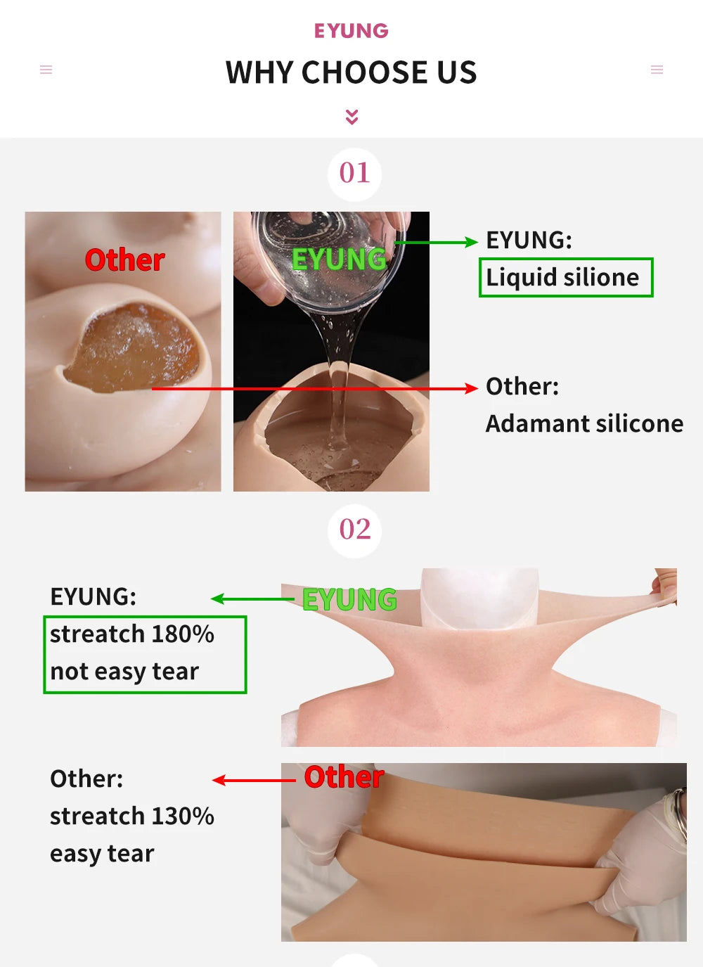 Eyung Silicone Fake Breasts – H Cup Crossdresser & Transgender Bodysuit Breastplate