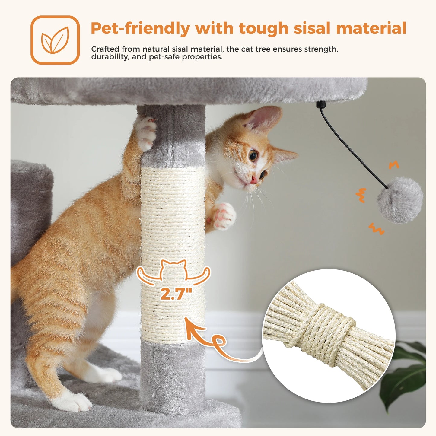 Large Cat Tree Tower – Multi-Level Plush Indoor Cat Condo with Scratching Posts, Boards, Perches & Caves