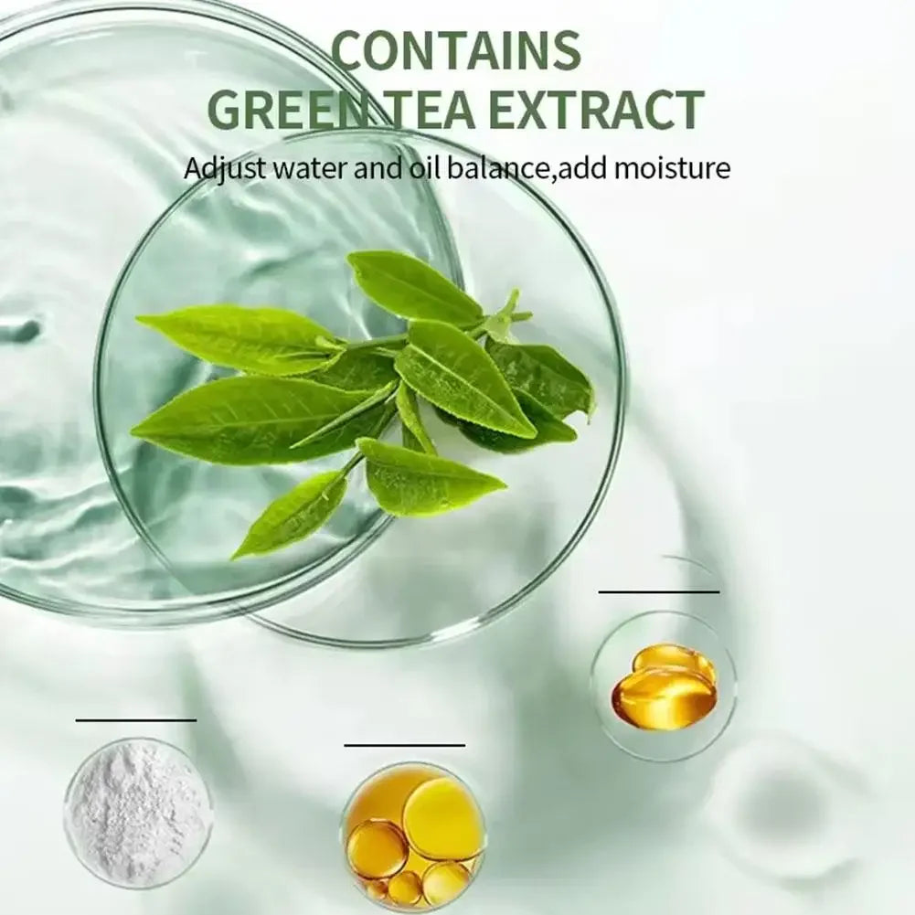 Green Tea & Eggplant Mud Face Mask – Deep Cleansing, Oil Control, Antioxidant, Pore Shrinking, Blackhead Removal, Refreshing Skin Treatment