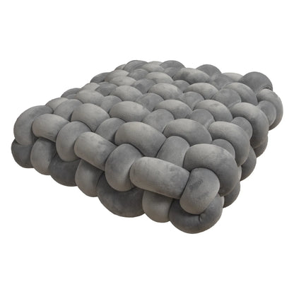 Knotted Square Cushion – Nordic Aesthetic Hand-Made Plush Pillow for Office Chair & Decorative Sleeping Back Support