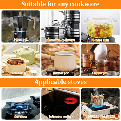 Portable Heat Conduction Plate for Gas Stove - Stainless Steel Induction Adapter with Removable Handle