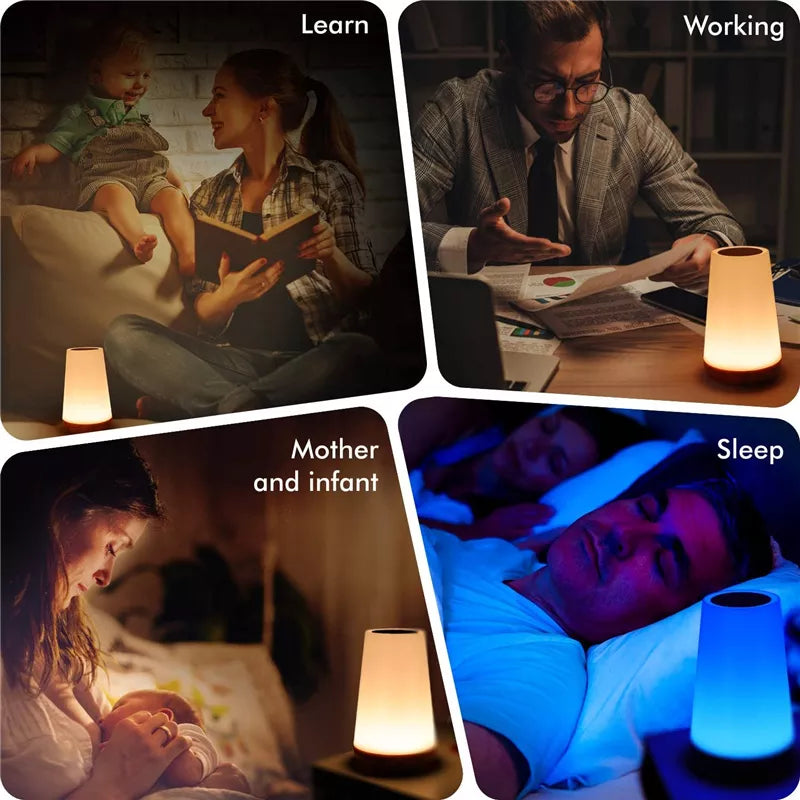 Elevate Your Ambiance: 13 Color Changing Night Light - RGB Remote Control, Touch Dimmable Lamp - Portable Bedside Table Lamp, USB Rechargeable for Convenience