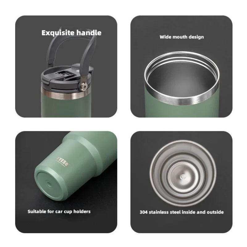 900ML Tyeso Stainless Steel Insulated Tumbler – Double Wall Thermo Coffee Cup for Hot & Cold Drinks, Car Travel Water Bottle Mug