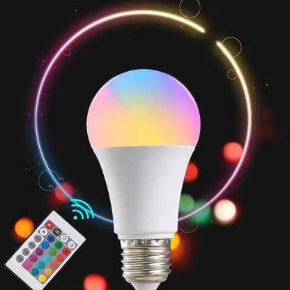 16 Color RGB LED Bulb - E27 Dimmable Smart Atmosphere Lamp with Remote Control