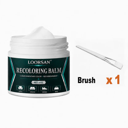 White Leather Shoe Recoloring Paste 35g - Sneaker Edge Touch-Up Balm with Brush for Stains, Scratches, and Oxidation Marks
