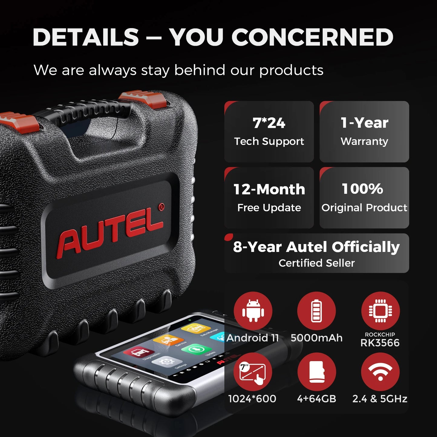 Autel MK808S Pro OBD2 Scanner – Bi-Directional All-System Diagnostic Tool, Code Reader, PK MK808BT & MX808S