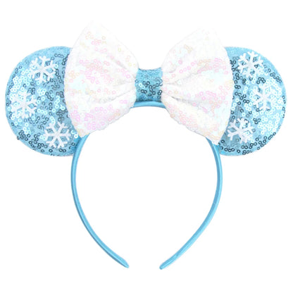 Disney Cartoon Mouse Ears Headband - Sequin Bow Hair Accessory for Girls, Birthday Parties & Cosplay