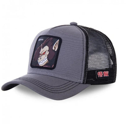 Dragon Ball Son Goku Trucker Cap - Embroidered Adjustable Mesh Sun Visor Hat for Men Summer Travel
