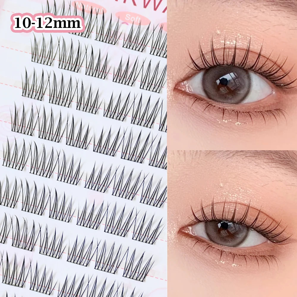 Large Capacity Girls’ Glue-Free False Eyelashes – Natural Wispy Reusable Bottom & Top Lashes, Easy Apply
