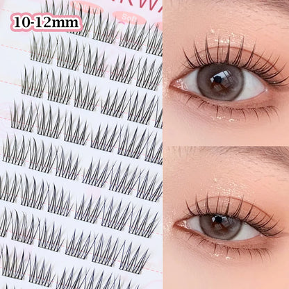 Large Capacity Girls’ Glue-Free False Eyelashes – Natural Wispy Reusable Bottom & Top Lashes, Easy Apply