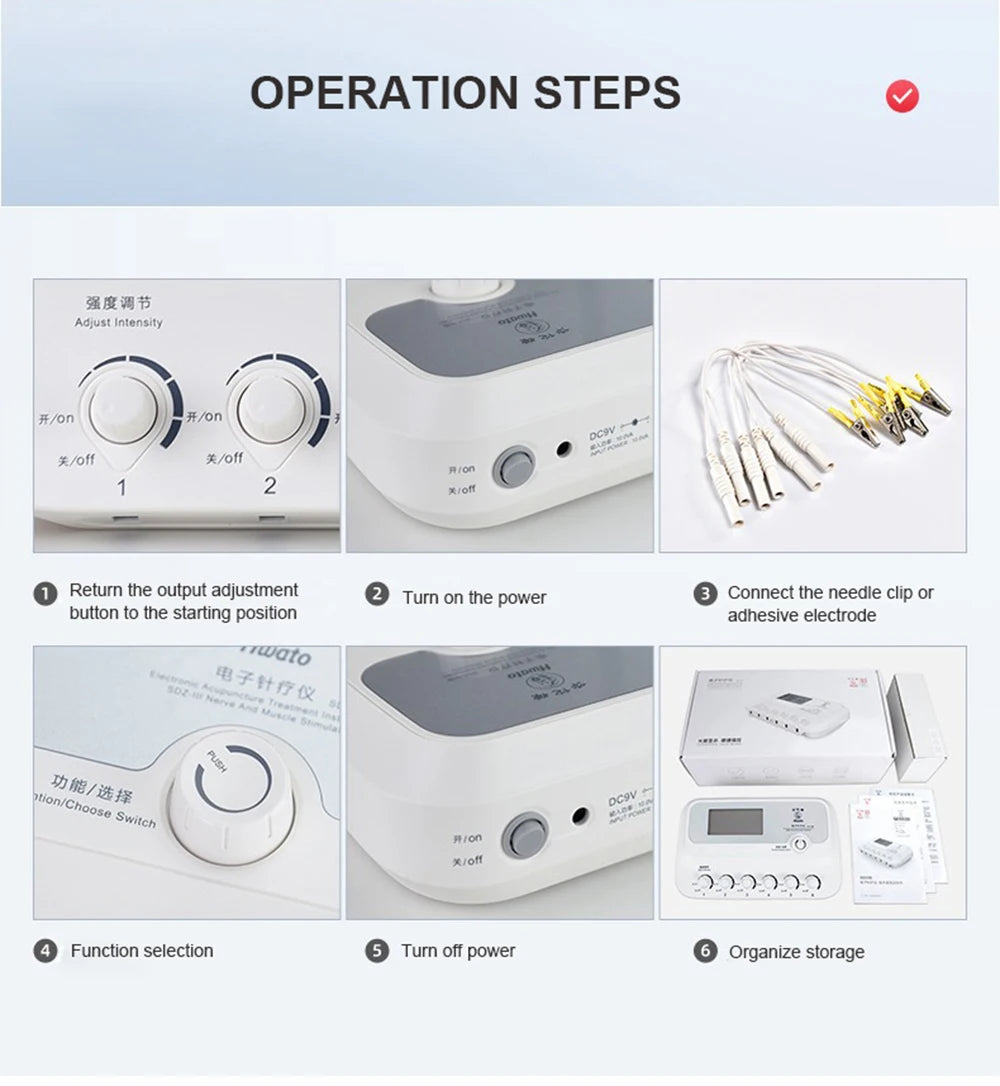 Hwato SDZ III Electroacupuncture Machine — 6-Channel Nerve & Muscle Stimulator Therapy Device for Acupuncture Treatment