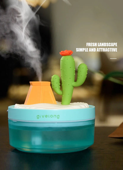 Landscape Air Humidifier – Small USB Spray, Silent Hydration for Bedroom, Desktop & Car, Aromatherapy Diffuser