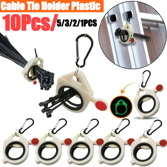 Fluorescent Cable Tie Organizer – 1-10pcs Portable Storage Tool for Electrical Wires and Cable Management