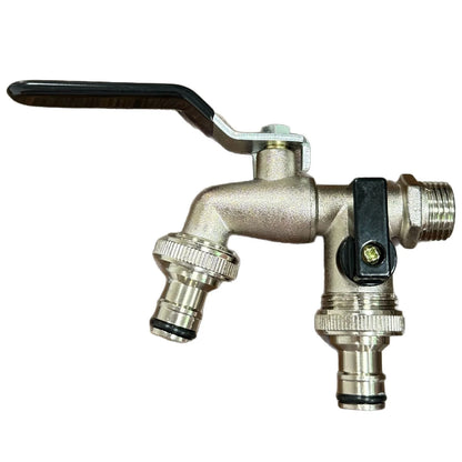 Brass Garden Water Faucet - 1/2" Ball Valve Tap with Easy-Turn Lever Handle for Outdoor Water Supply
