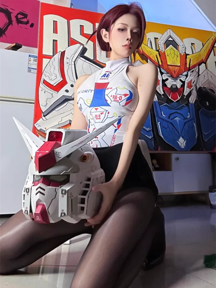 Vol.1 RX-78-02 Cyberpunk Helmet – 1:1 Mech Robot Mask with Touch Control Light, Cosplay Costume & Halloween Toy Gift for Kids