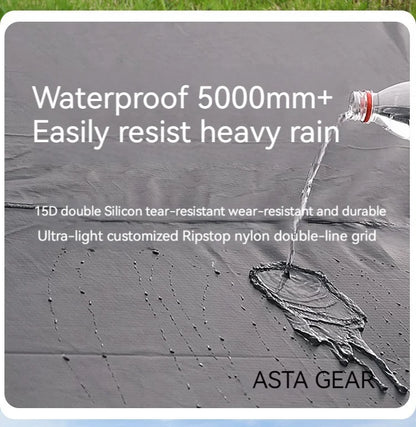 ASTA GEAR Yun Chuan 15D Nylon Ultralight Tent – Double-Sided Silicon-Coated, Rodless Pyramid Design for Camping & Hiking